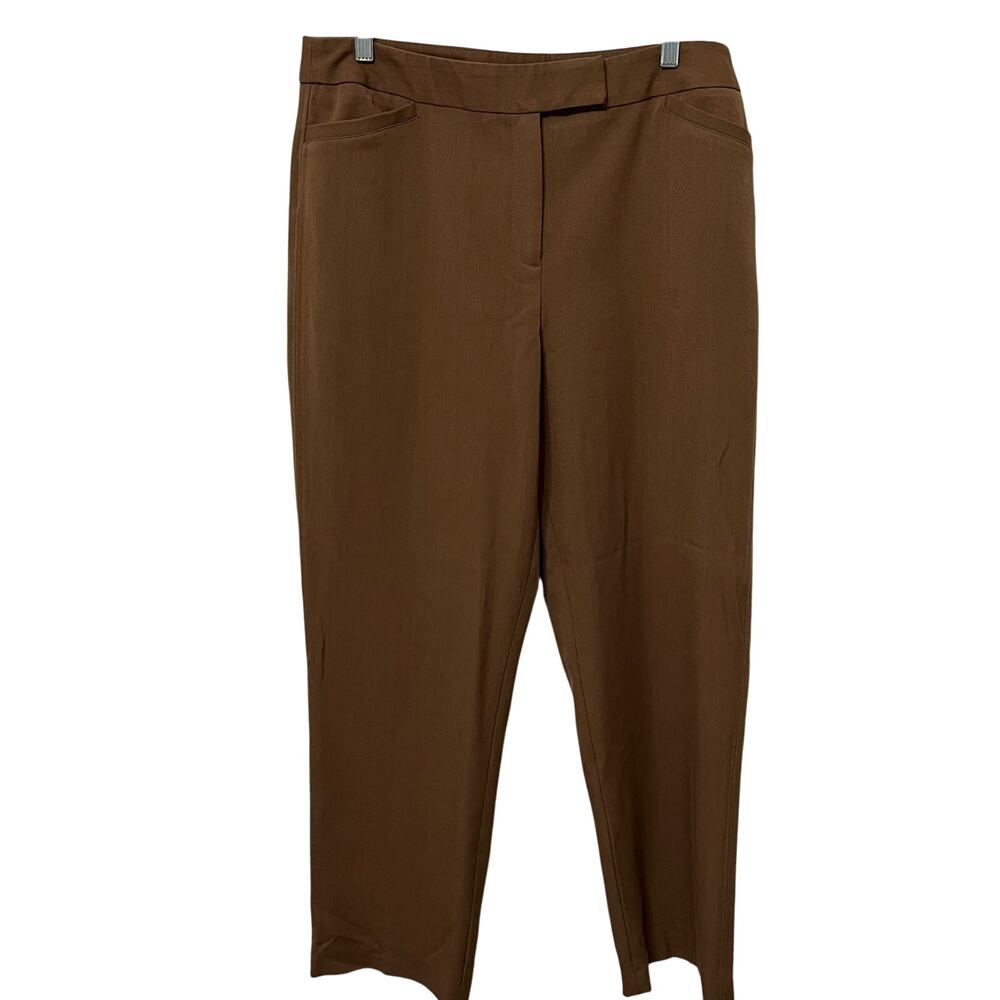 Rafaella Women’s Dress Pants Sz 14 Brown‎ Straight Career Office